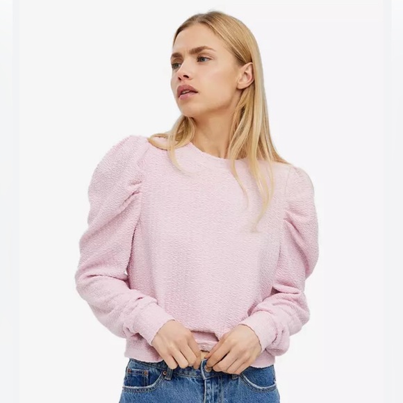 Vero Moda Tops - NWT Vero Moda Hela Crop Long Sleeves Ribbed Pullover Pink Women’s Size X Large